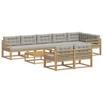 vidaXL Ensemble de canapés d'extérieur 9 Pièces Blanc et gris clair