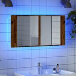 vidaXL Armoire à miroir LED vieux bois 90x12x45 cm bois d'ingénierie