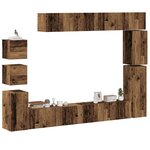 vidaXL Ensemble de meuble TV mural 9 Pièces vieux bois bois d'ingénierie