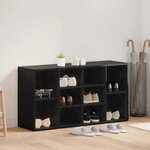 vidaXL Banc à chaussures avec étagère Chêne noir 103 x 30 x 54.5 cm