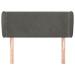 vidaXL Tête de lit avec oreilles Gris foncé 83x23x78/88 cm Velours