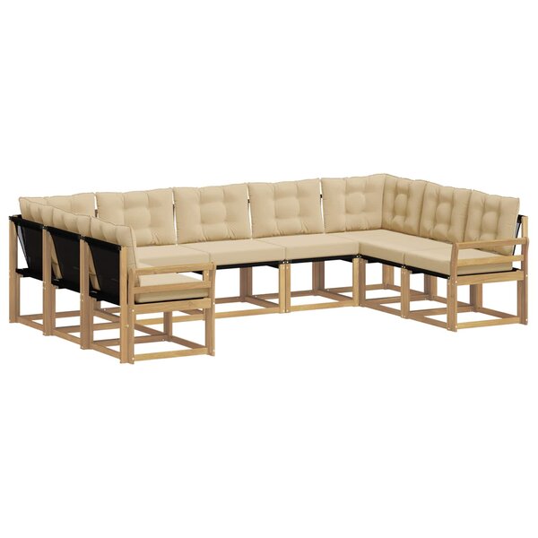 vidaXL Ensemble de canapés d'extérieur 9 pc Blanc et Beige
