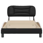 vidaXL Cadre de lit avec LED sans matelas noir et blanc 100x200 cm