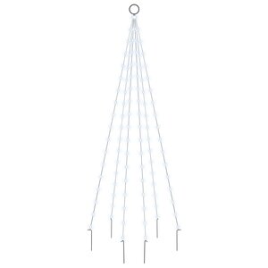 vidaXL Sapin de Noël sur mât de drapeau 108 LED Blanc froid 180 cm