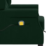 vidaXL Fauteuil de massage avec repose-pied vert foncé tissu