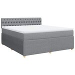 vidaXL Sommier à lattes de lit avec matelas Gris clair 180x200cm Tissu