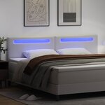 vidaXL Tête de lit LED Blanc 200 cm Cuir synthétique