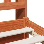 vidaXL Cadre de lit bibliothèque avec tiroir Brun Ciré 200 x 160 cm