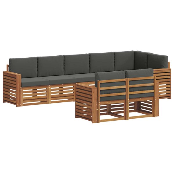 vidaXL Ensembles de canapés avec coussin 8 Pièces Naturel et Anthracite