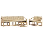 vidaXL Ensemble de canapés d'extérieur 7 Pièces Blanc et Beige