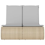 vidaXL Chaise longue double avec coussins beige résine tressée