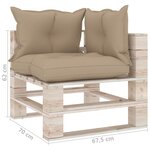 vidaXL Canapé d'angle palette de jardin avec coussins bois de pin