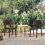 vidaXL Chaises de jardin 2 Pièces Moka Polypropylène