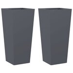 vidaXL Jardinières 2 Pièces anthracite 35x35x75 cm acier