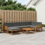 vidaXL Ensemble de canapés d'extérieur 7 Pièces Naturel et Anthracite