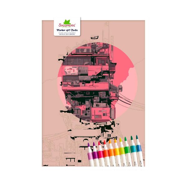 Marker art Studio - Peinture au numero - Ville japonaise 2