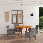vidaXL Ensemble de salle à manger de jardin 5 Pièces Gris
