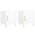 vidaXL Tables de chevet 2 Pièces blanc brillant 40x40x50 cm