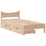 vidaXL Cadre de lit avec tiroirs 90x200 cm bois de pin massif