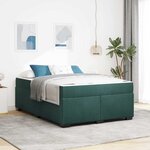 vidaXL Cadre de lit avec matelas Vert foncé 160 x 200 cm Velours