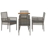vidaXL Ensemble de salle à manger pour jardin 5 Pièces Gris Poly rotin