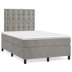 vidaXL Sommier à lattes de lit et matelas gris clair 120x190cm velours
