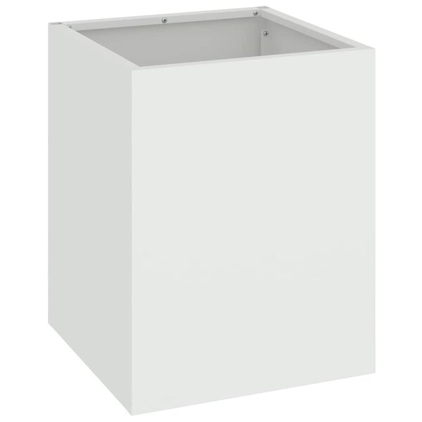 vidaXL Cache-pot de jardin Blanc 32 x 32 x 40 cm Acier laminé à froid