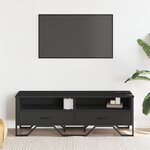 vidaXL Meuble TV noir 122x34x41 cm bois d'ingénierie