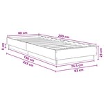 vidaXL Cadre de lit avec LED Chêne Sonoma 80 x 200 cm
