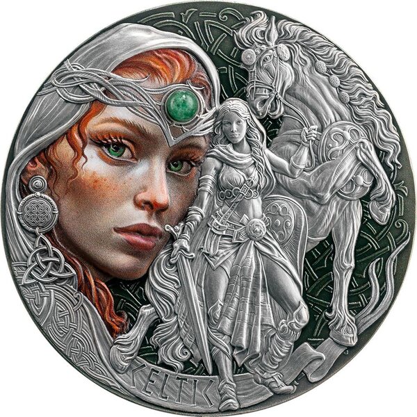 Pièce de monnaie en Argent 2000 Francs g 62.2 (2 oz) Millésime 2025 Femina Bellator CELTIC