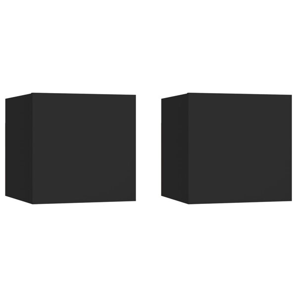 vidaXL Tables de chevet 2 Pièces Noir 30 5x30x30 cm Bois d'ingénierie