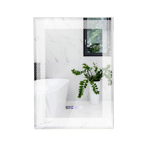 Miroir mural salle de bain led à 3 couleurs luminosité réglable fonction mémoire et de désembuage interrupteur tactile et affichage temps température 20_0005058