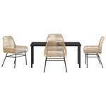 vidaXL Ensemble de salle à manger pour jardin 5 Pièces Marron polyrotin