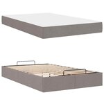 vidaXL Cadre de lit avec matelas Taupe 120 x 190 cm tissu