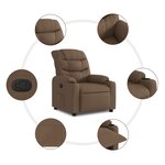 vidaXL Fauteuil inclinable Marron Tissu
