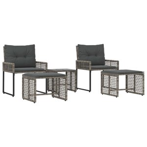 vidaXL Ensemble de meubles d'extérieur 5 pc Gris