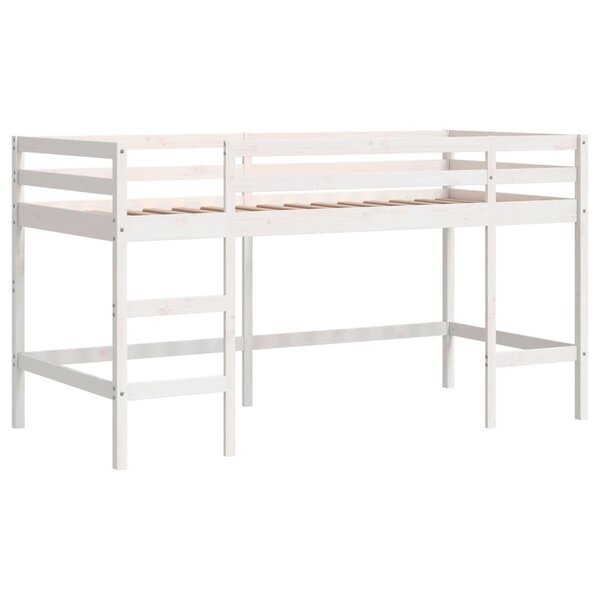 vidaXL Lit mezzanine enfants échelle blanc 80x200 cm bois pin massif