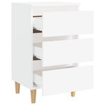 vidaXL Table de chevet avec pieds en bois solide Blanc 40x35x69 cm