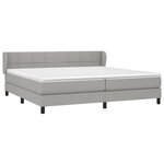 vidaXL Sommier à lattes de lit avec matelas Gris clair 200x200cm Tissu