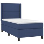 vidaXL Sommier à lattes de lit avec matelas Bleu 80x200 cm Tissu
