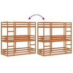 vidaXL Lit superposé triple sans matelas 80x200 cm bois de pin massif