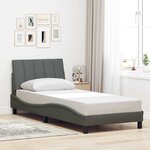 vidaXL Cadre de lit sans matelas gris foncé 90x200 cm tissu