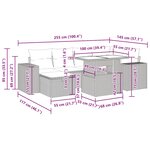 vidaXL Salon de jardin 8 Pièces avec coussins noir résine tressée