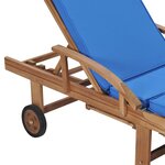 vidaXL Chaises longues avec coussins 2 Pièces Bois de teck solide Bleu