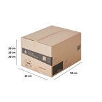 Pack and Move - Lot 75 cartons déménagement hauteur modubale variable personnalisable - 50 x 40 x 20-30 cm - Poignées renforcées - 3 adhésifs offerts