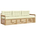 vidaXL Ensemble de canapés d'extérieur 3 pc Blanc et crème Polyester