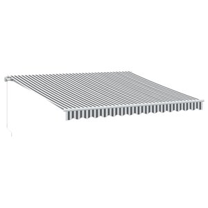 vidaXL Auvent manuel rétractable anthracite et blanc 400x300 cm