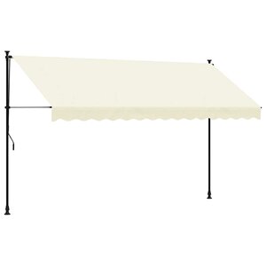 vidaXL Auvent rétractable crème 350x150 m tissu et acier