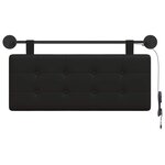 vidaXL Tête de lit suspendue Avec lumière LED Noir Simili cuir