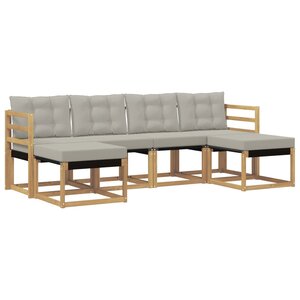 vidaXL Ensemble de canapés d'extérieur 6 pc Blanc et gris clair